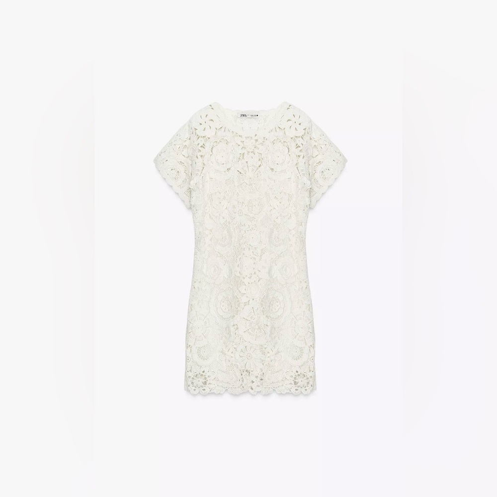ZARA WOMAN COLLECTION - ZW Collection Crochet Mini Dress in White